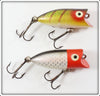 Vintage Heddon Perch & Red Head Shiner Tiny Lucky 13 Pair