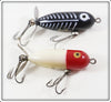 Vintage Heddon Black Shore & Red Head White Tiny Torpedo Pair