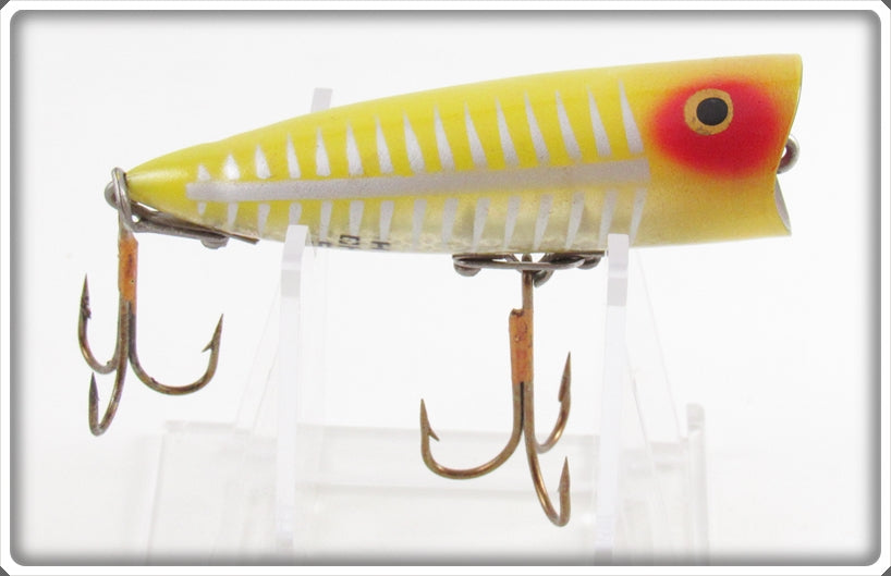 Vintage Heddon Yellow Shore Chugger Spook Lure