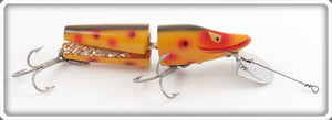 Vintage Heddon Spotted Orange Scissor Tail Lure