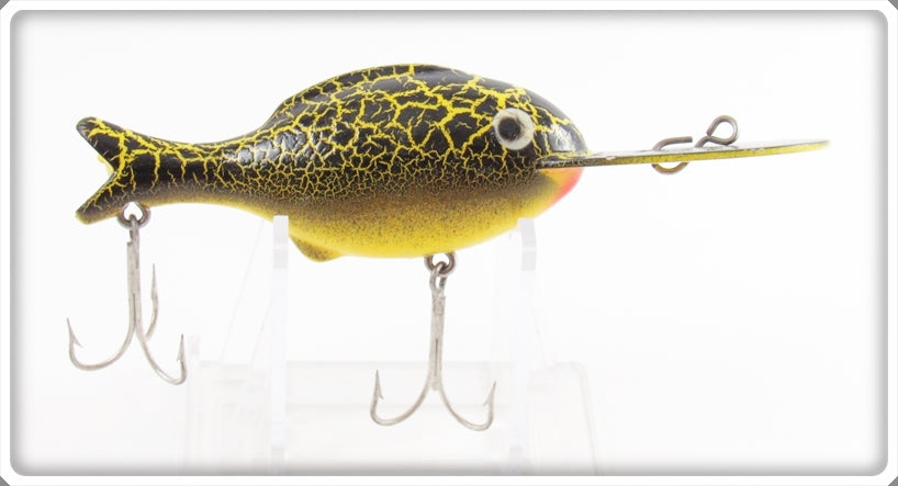 Vintage Heddon Green & Yellow Crackleback Lure