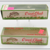 Vintage Creek Chub Black Mouse & Red Head Jointed Pikie Empty Box Pair