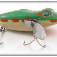 Vintage LeBoeuf Mfg Co. Green Frog Musky LeBoeuf Creeper Lure