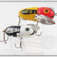 Heddon Red Head White Crazy Crawler & Black White Head Tiny Crazy Crawler Pair