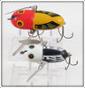 Heddon Yellow Red Head Crazy Crawler & Black White Head Tiny Crazy Crawler Pair