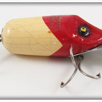 Vintage South Bend Red Arrowhead White Dive Oreno Lure