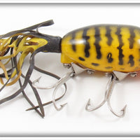 Vintage Fred Arbogast Yellow Coachdog Hula Popper Lure