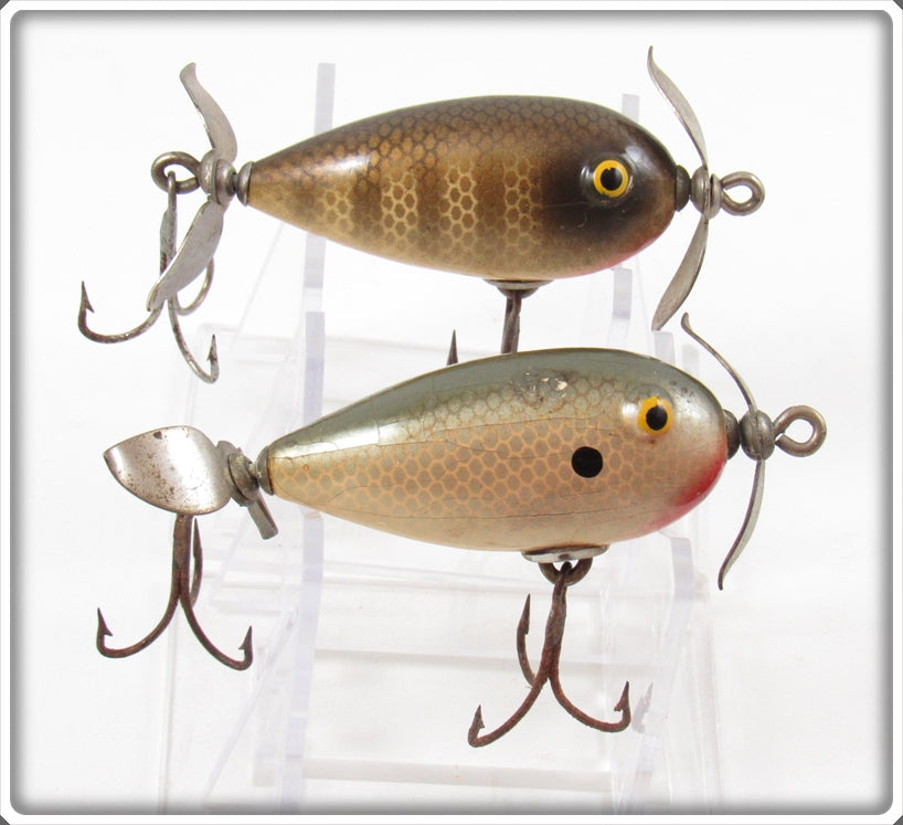 Vintage Paw Paw Shad & Pike Scale Spinning Sunfish Pair