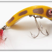 Vintage Catch All Inc Yellow & Brown Frog Lure