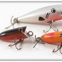 York Baits Orange, Red & Silver Susquehanna Chub Lot Of Three Lures