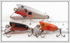 York Baits Orange, Red & Silver Susquehanna Chub Lot Of Three