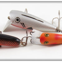 York Baits Orange, Red & Silver Susquehanna Chub Lot Of Three