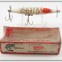 Vintage Heddon Red & White Dying Flutter Lure In Box 