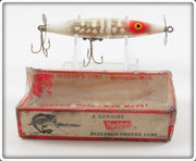 Vintage Heddon Red & White Dying Flutter Lure In Box 