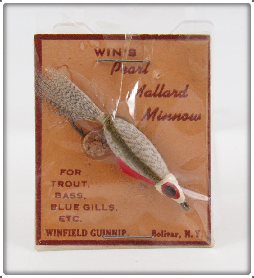 Vintage Winfield Gunnip Win's Pearl Mallard Minnow Lure