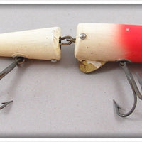 Vintage Shakespeare White & Red Jointed Egyptian Wobbler Lure