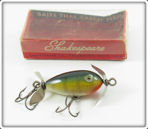 Vintage Shakespeare Natural Perch Midget Spinner Lure In Box 