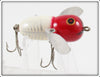 Vintage Heddon Red & White Shore Tiny Crazy Crawler Lure