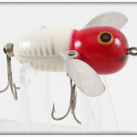 Vintage Heddon Red & White Shore Tiny Crazy Crawler Lure