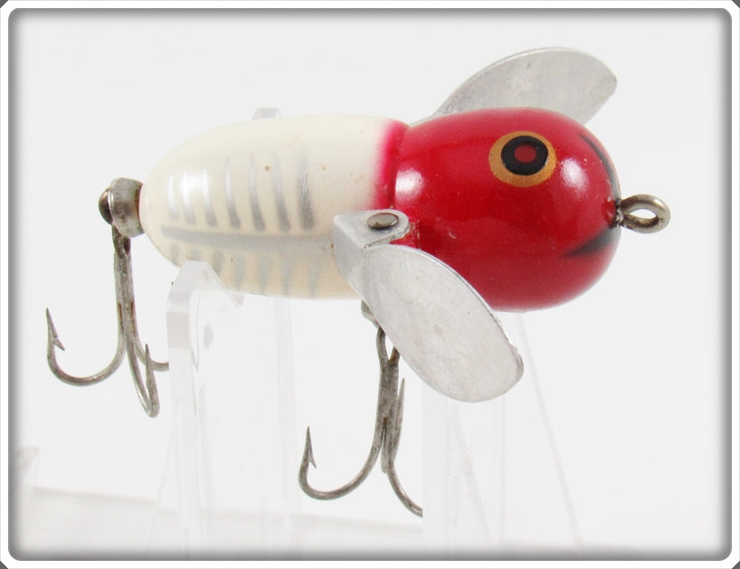 Vintage Heddon Red & White Shore Tiny Crazy Crawler Lure