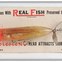 Vintage Real Fish Lures Preserved Minnow Lure On Card