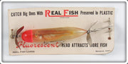 Vintage Real Fish Lures Preserved Minnow Lure On Card