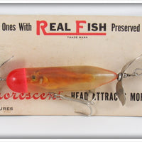 Vintage Real Fish Lures Preserved Minnow Lure On Card