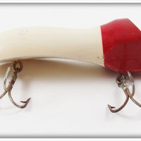 Vintage Pflueger Red & White Early No Eye Wizard Wiggler Lure