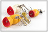 Arbogast Yellow, Red Head, & Yellow Coachdog Hula Popper Lot Of Three