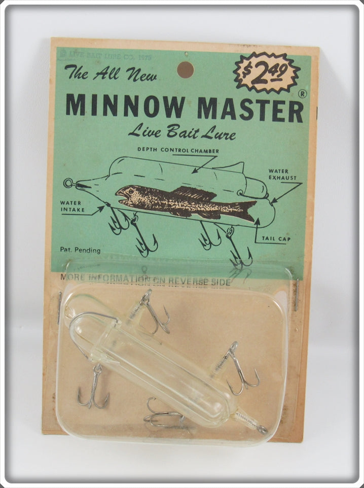 Vintage Live Bait Lure Co Minnow Master Tube On Card