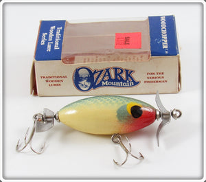 Vintage Ozark Mountain Blue Scale Woodchopper Lure In Box