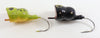 Arbogast Frog & Solid Black Fly Rod Hula Popper Pair