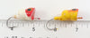Arbogast Red Head White & Yellow Fly Rod Hula Popper Pair