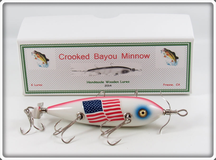 bayou fishing lures K Lures Patriotic Crooked Bayou Minnow In Box For Sale