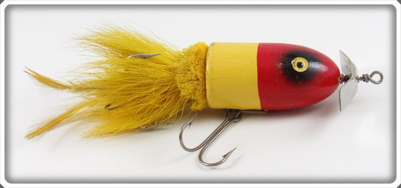 Vintage Marathon Bait Co Yellow & Red Musk E Munk Lure