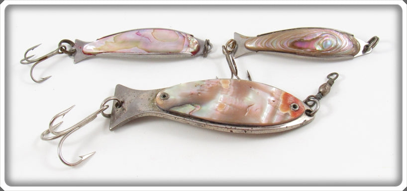 Vintage Mother Of Pearl Demon Spoon & Tiny Spoon Lot Of Three