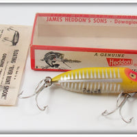 Vintage Heddon Yellow Shore River Runt Lure In Box