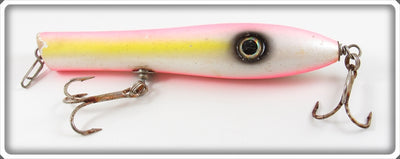 Vintage Creek Chub Pink, White & Yellow Pin Popper Lure