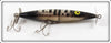 Vintage Heddon Silver & Black Coachdog Dying Flutter Lure