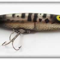 Vintage Heddon Silver & Black Coachdog Dying Flutter Lure