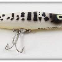 Vintage Heddon White & Black Coachdog Dying Flutter Lure