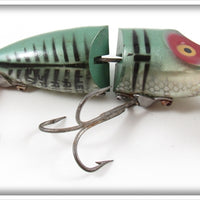 Vintage Heddon Green Shore Jointed River Runt Lure