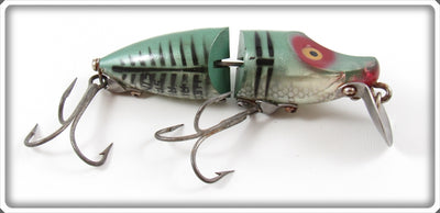 Vintage Heddon Green Shore Jointed River Runt Lure