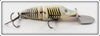 Vintage Heddon Pearl & Black Shore Jointed River Runt Lure