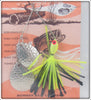 Bomber Fluorescent Yellow Scale & Fluorescent Yellow Bushwhacker Pair On Cards