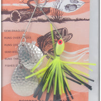 Bomber Fluorescent Yellow Scale & Fluorescent Yellow Bushwhacker Pair On Cards