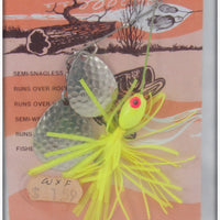 Bomber Fluorescent Yellow Scale & Fluorescent Yellow Bushwhacker Pair On Cards