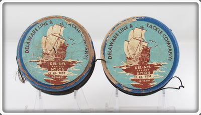 Vintage Delaware Line & Tackle Company Line Spool Pair