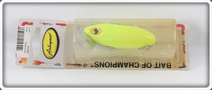 Vintage Fred Arbogast Chartreuse Jitterbug Lure On Card