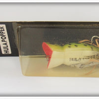 Vintage Fred Arbogast Frog Hula Popper Lure On Card